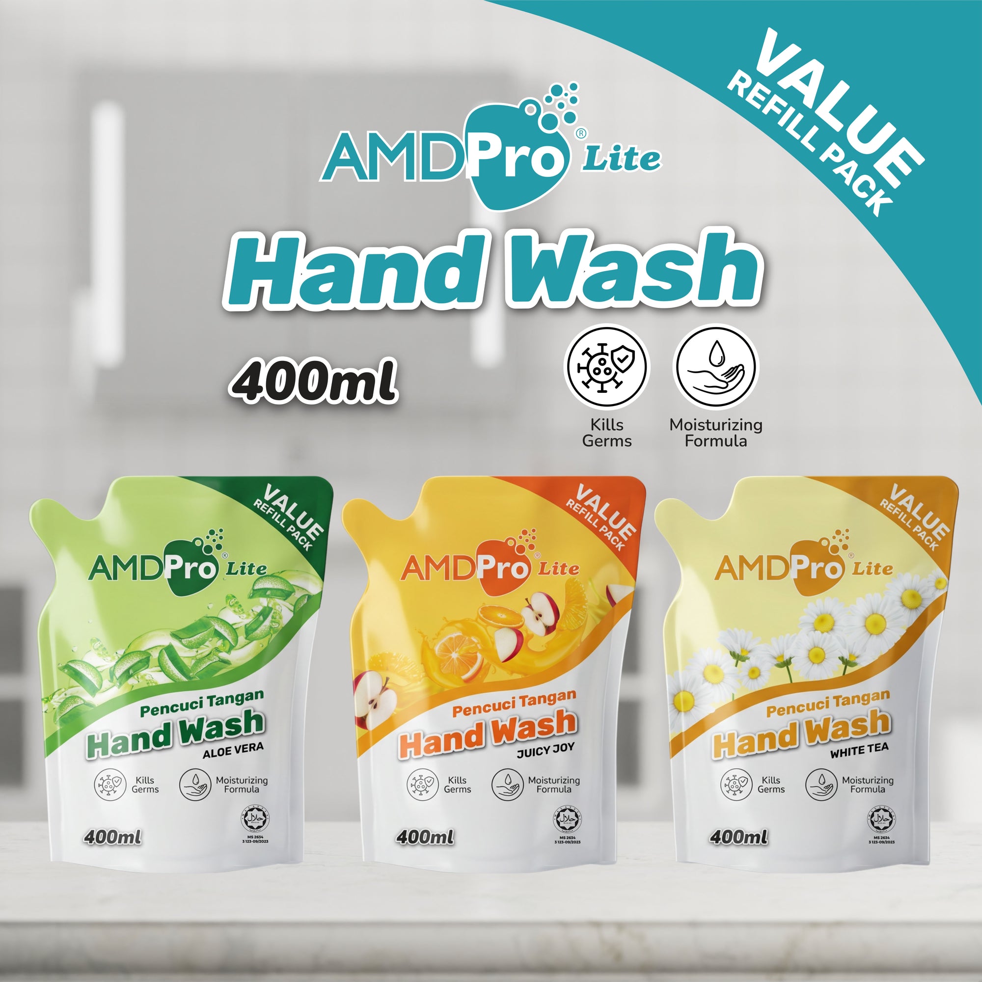 AMDPro Lite Hand Wash Refill Pack 400ml