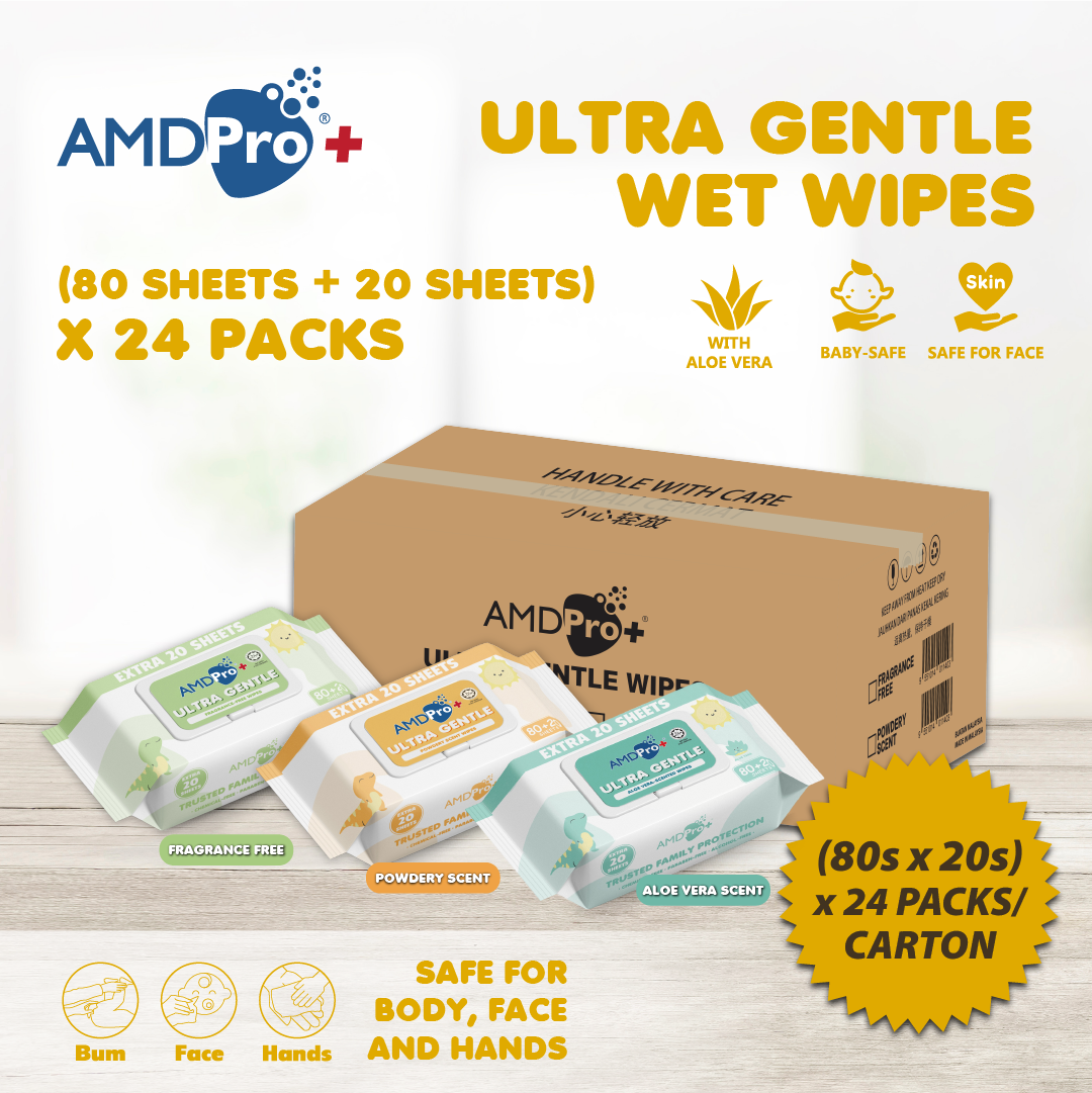 [Carton] AMDPro+ Ultra Gentle Baby Wipes (100's x 24 packs)