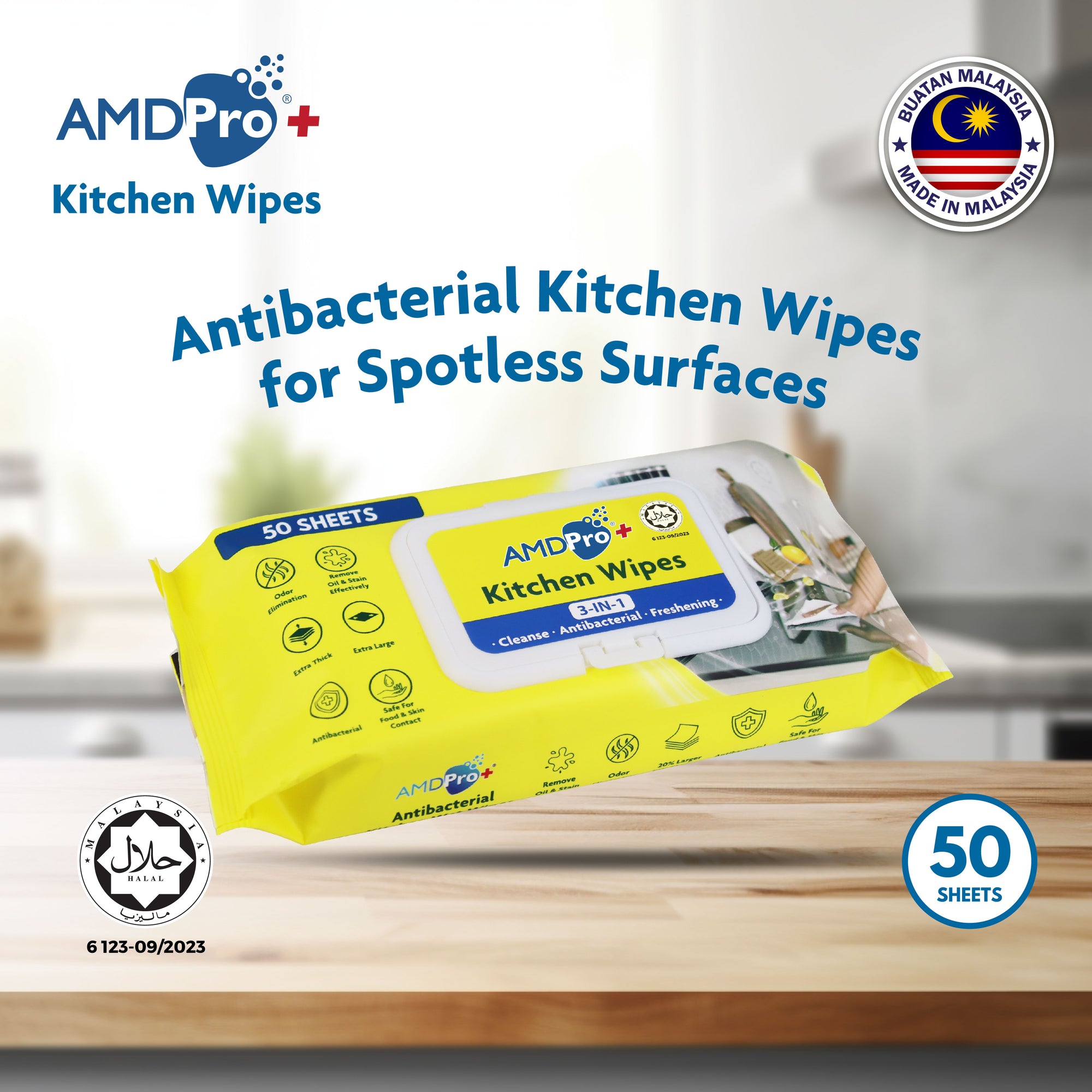 AMDPro+ Halal Kitchen Wipes (50s)