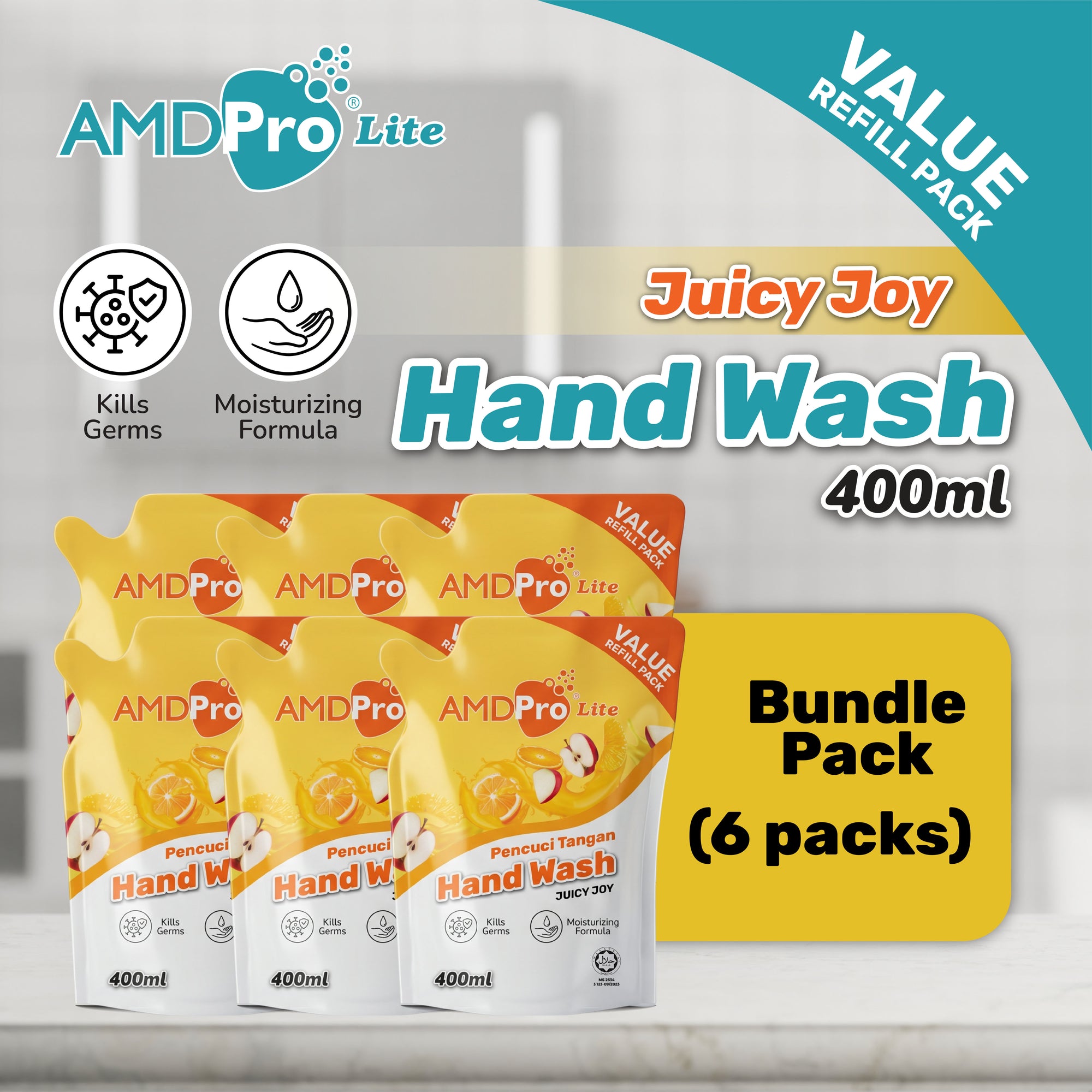 AMDPro Lite Hand Wash Refill Pack 400ml