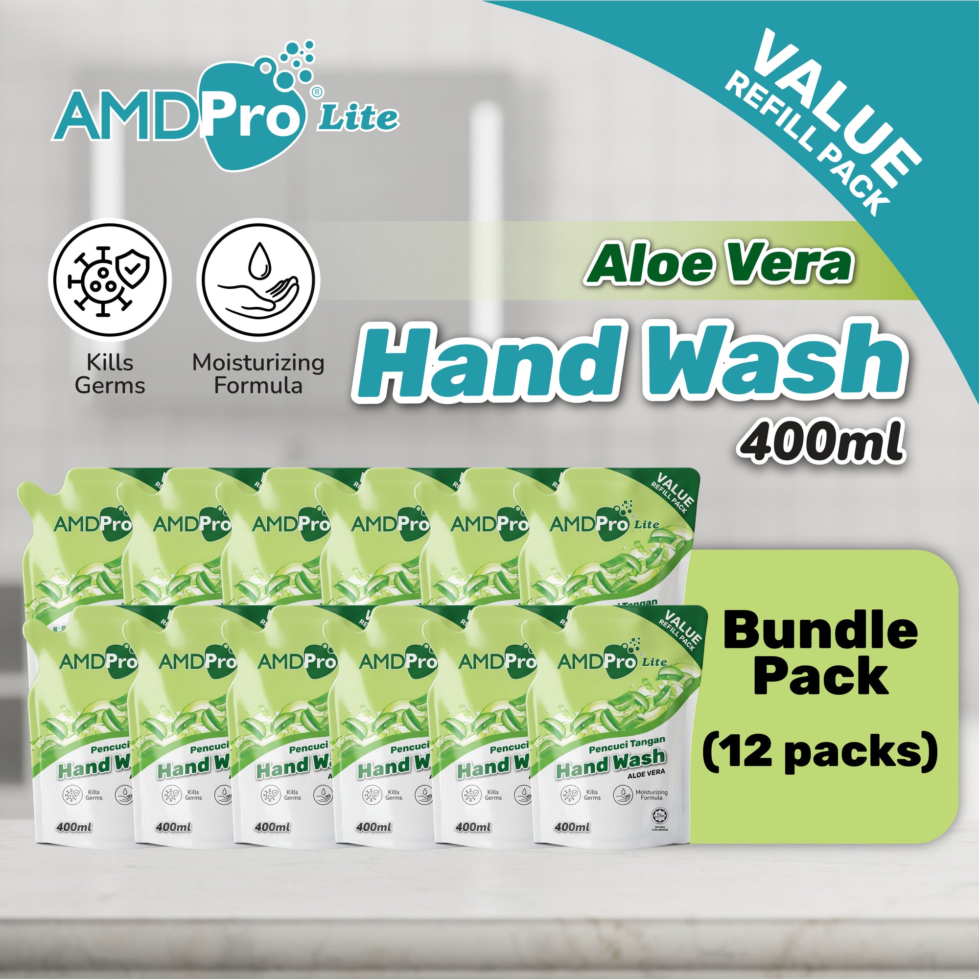 AMDPro Lite Hand Wash Refill Pack 400ml