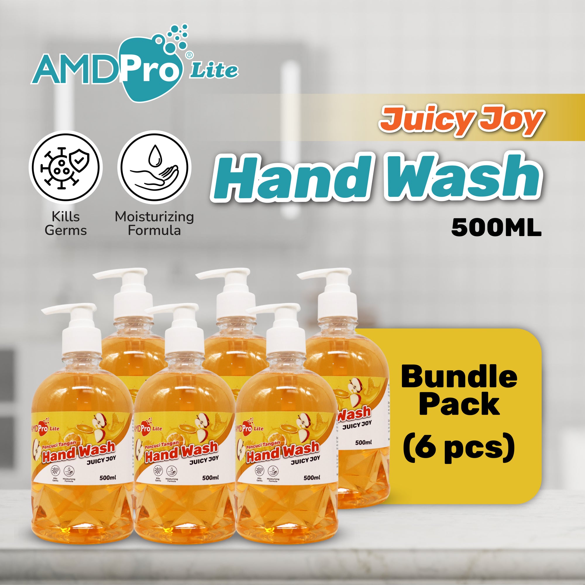 AMDPro Lite Hand Wash 500ml (Bundle of 6)