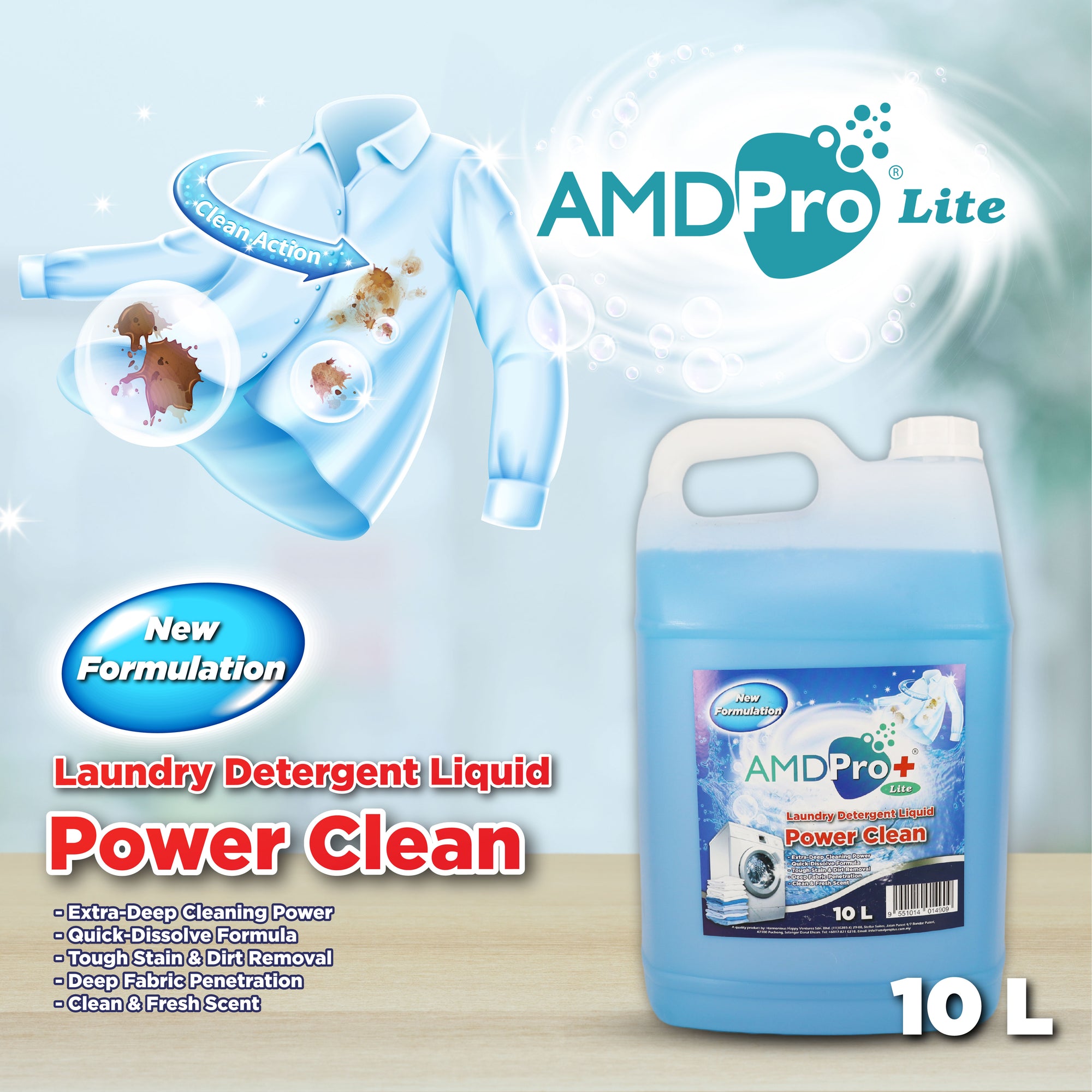 AMDPro+ Lite Laundry Detergent Liquid (10L)