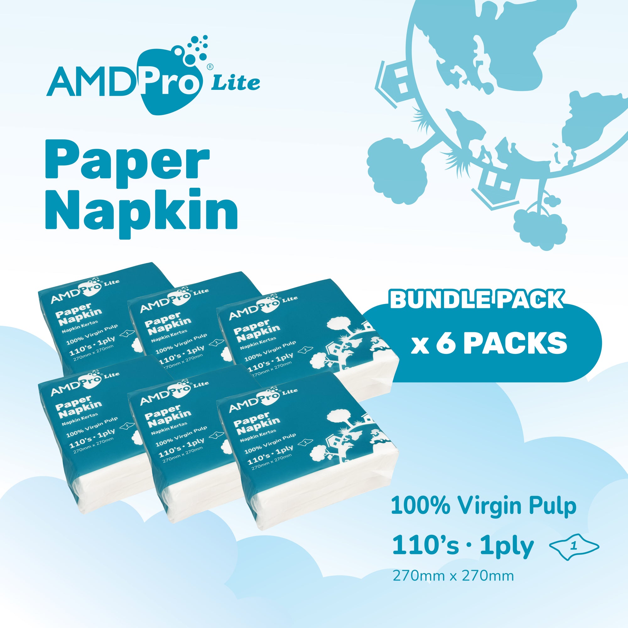 AMDPro Lite Paper Napkin (110 Sheets)