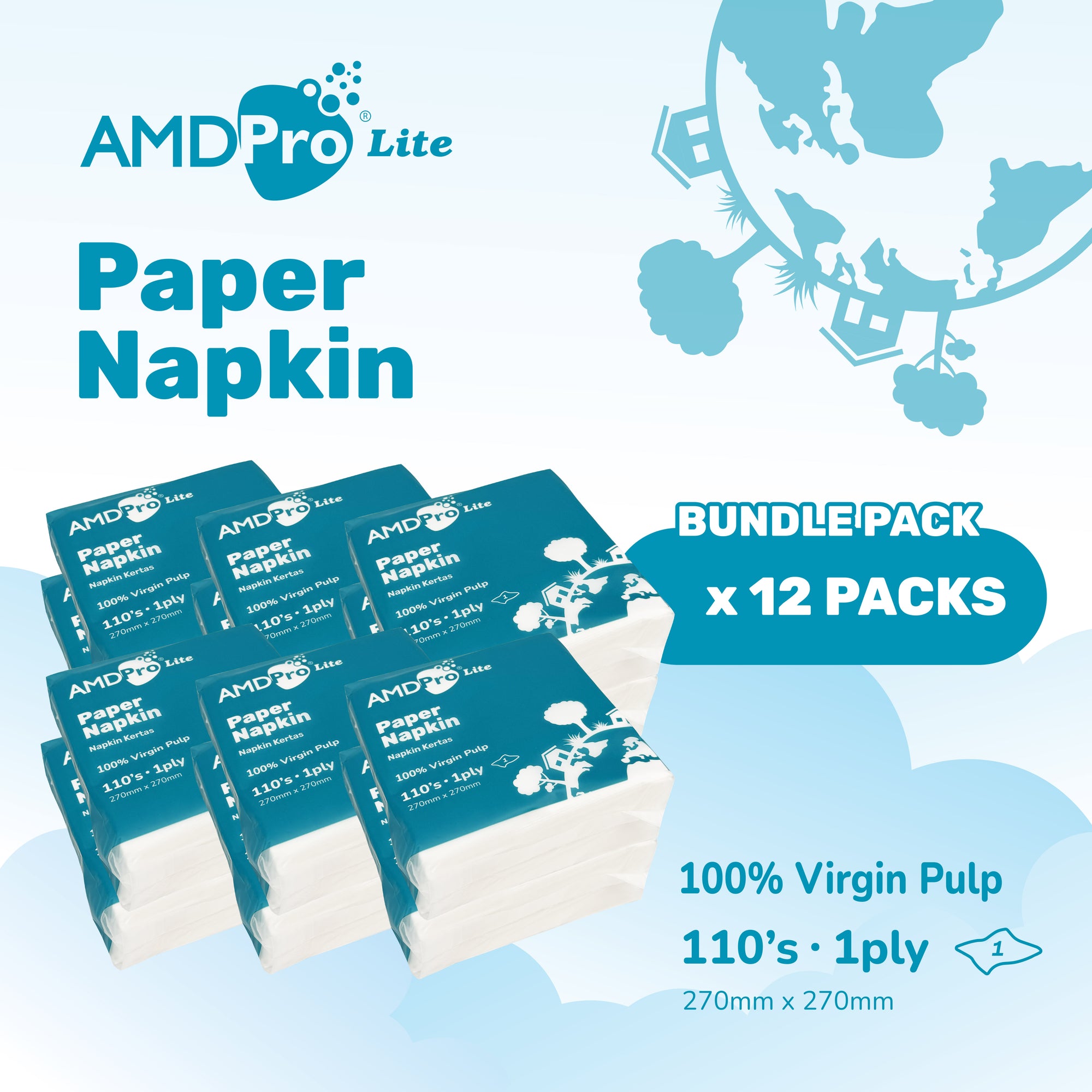 AMDPro Lite Paper Napkin (110 Sheets)