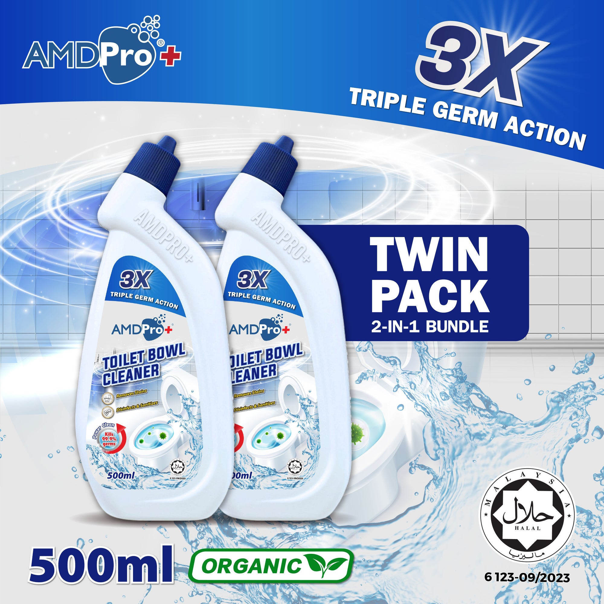 AMDPro+ Toilet Bowl Cleaner 500ml x2 Bottles