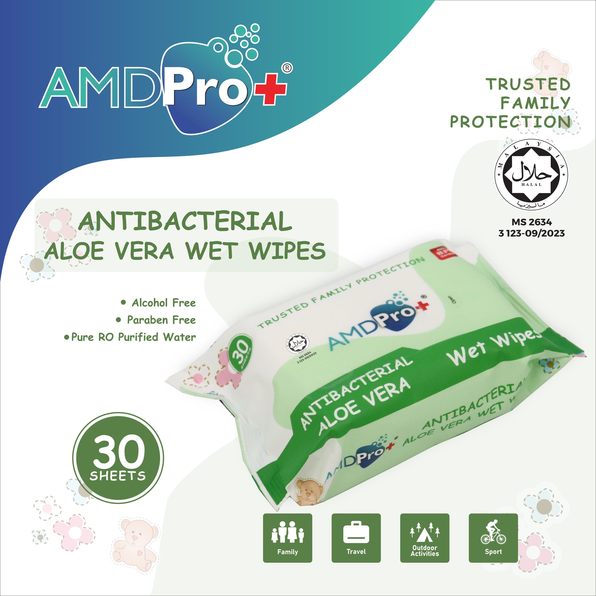 AMDPro+ Antibacterial Wipes (30s)