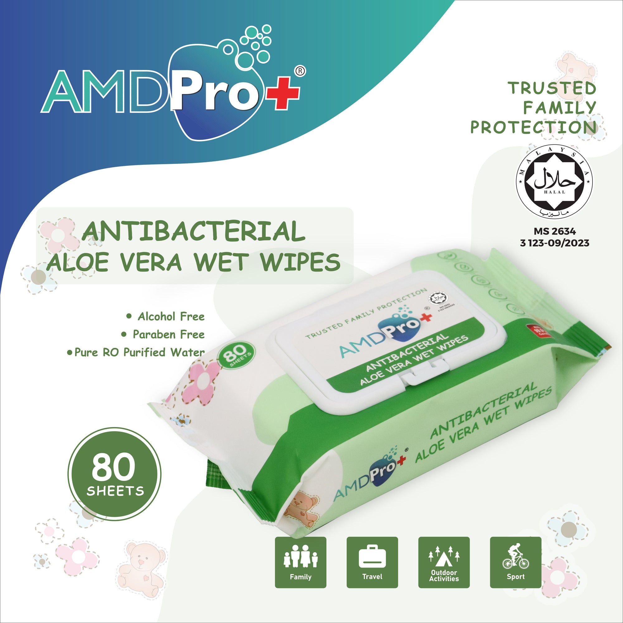 AMDPro+ Antibacterial Wipes (80s)