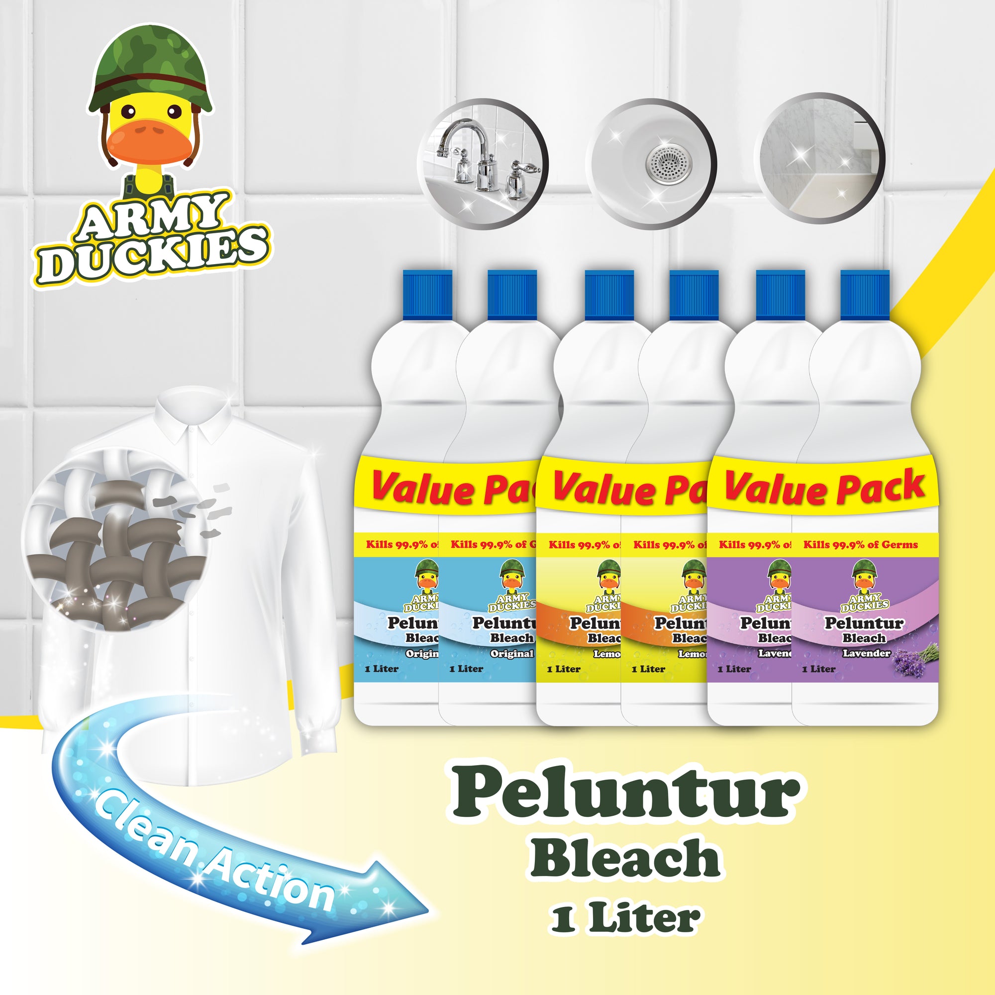 Army Duckies Bleach Value Pack (1000ml x 2)