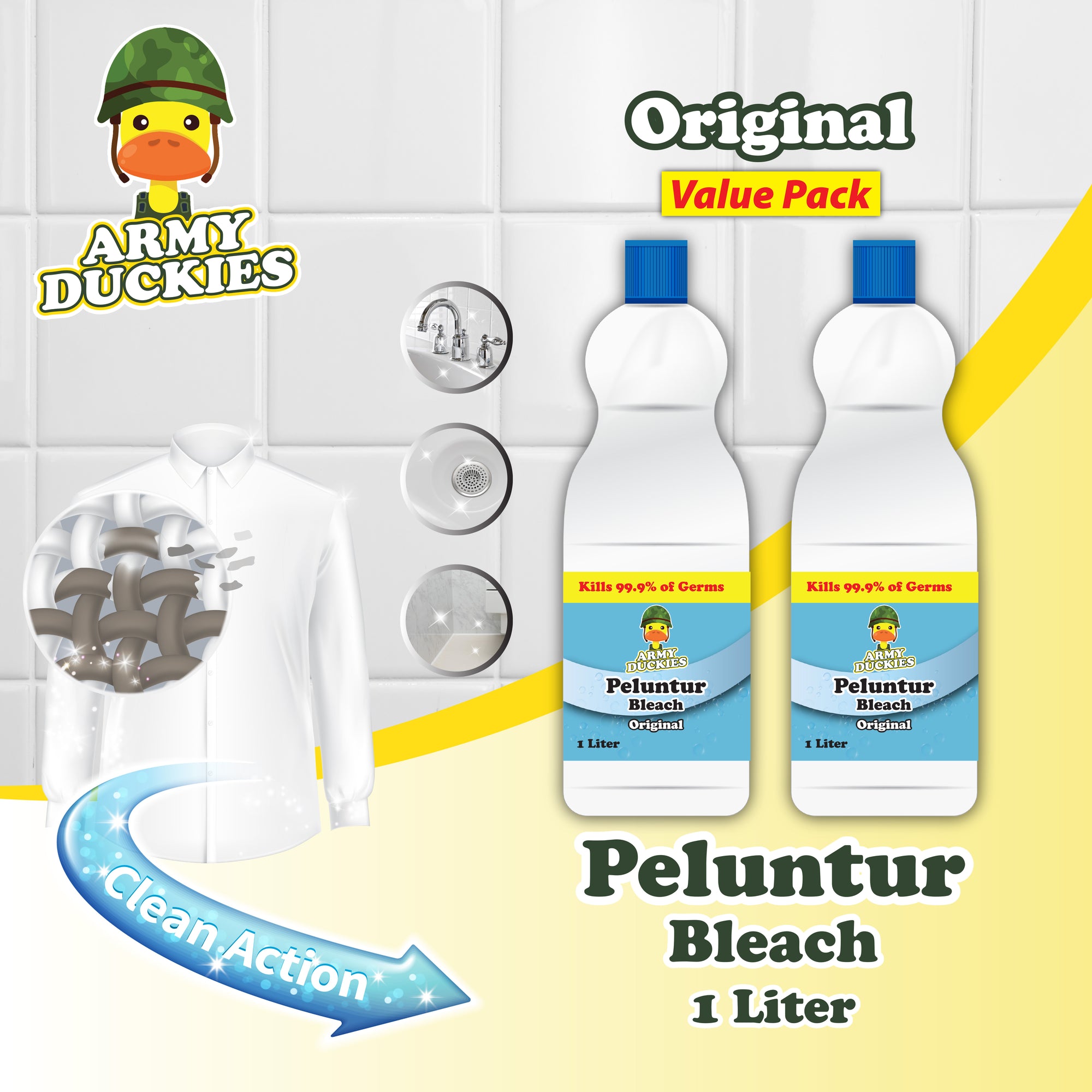 Army Duckies Bleach Value Pack (1000ml x 2)