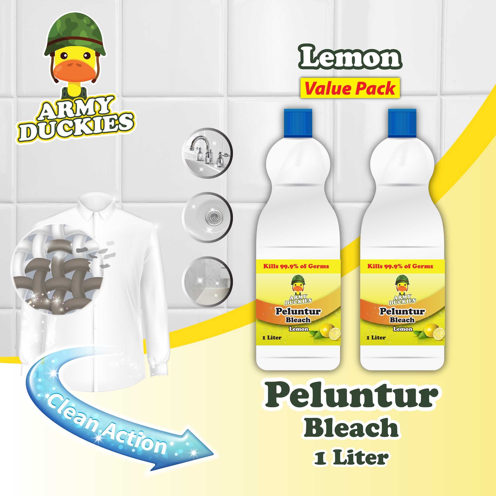 Army Duckies Bleach Value Pack (1000ml x 2)