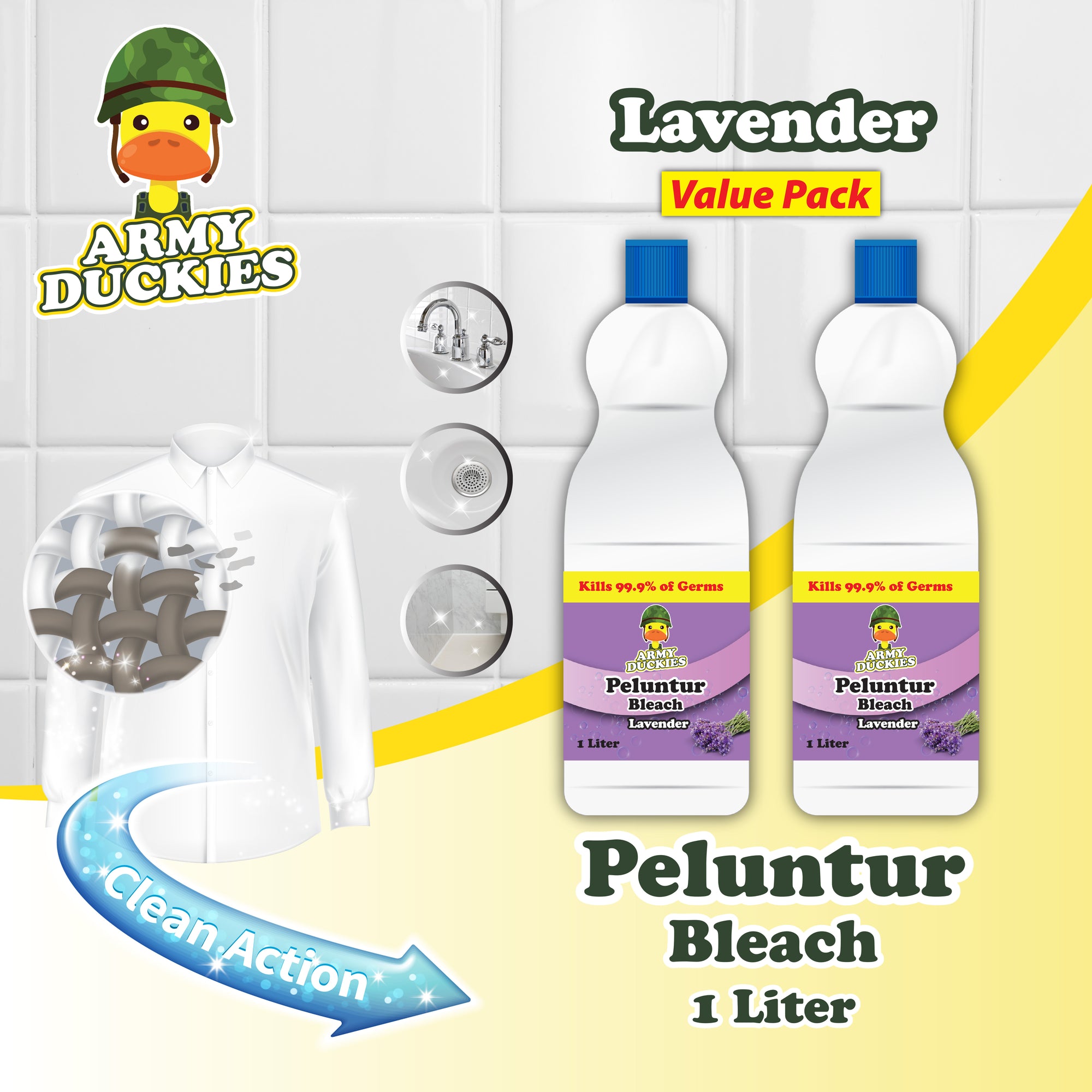 Army Duckies Bleach Value Pack (1000ml x 2)