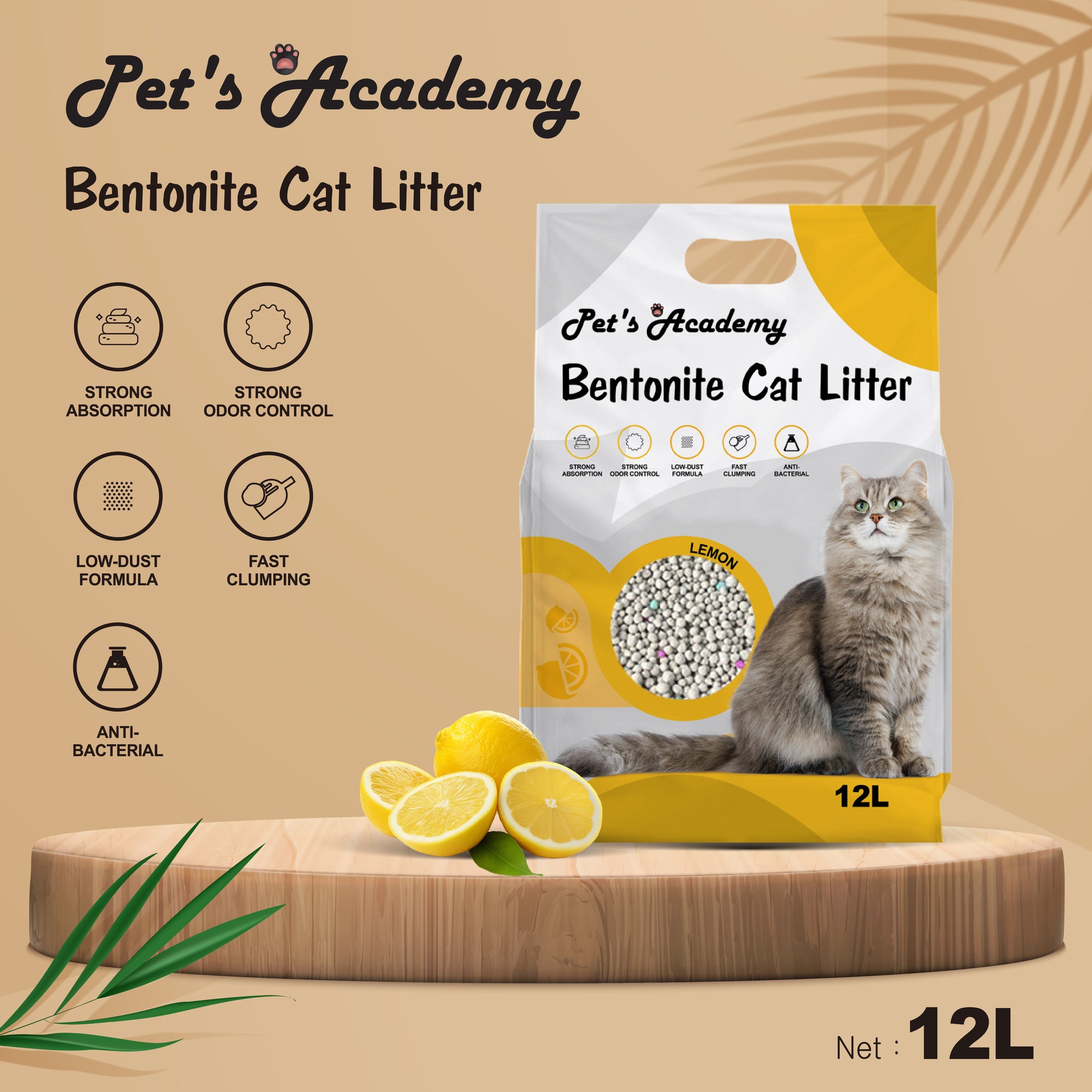 Pet's Academy Bentonite Cat Litter (12L)