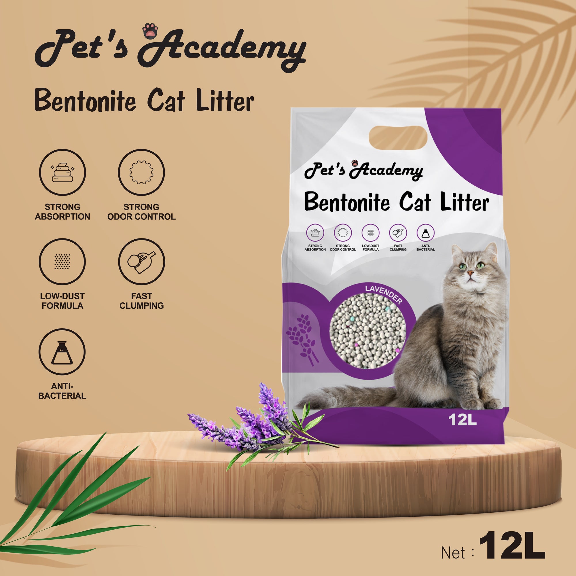 Pet's Academy Bentonite Cat Litter (12L)