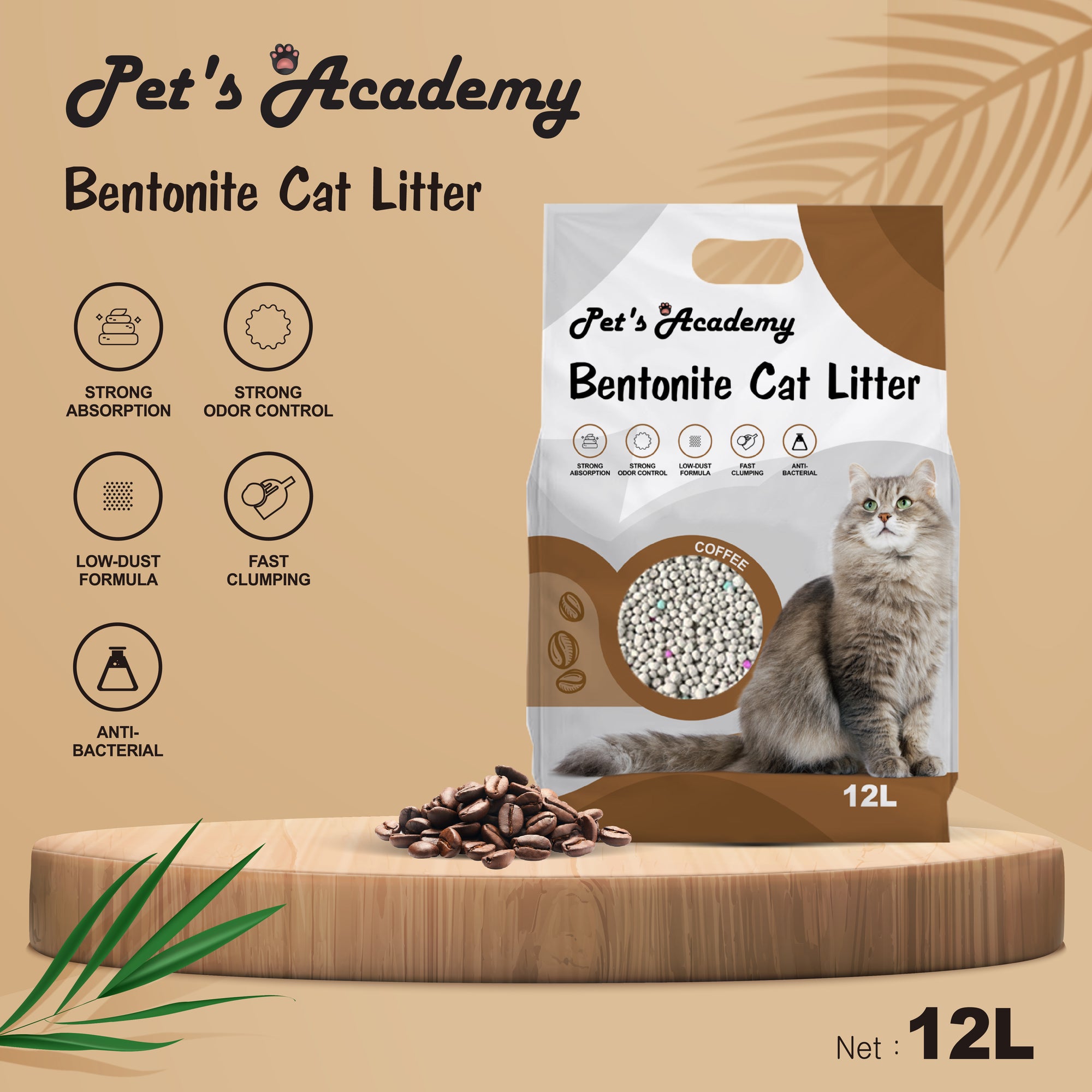 Pet's Academy Bentonite Cat Litter (12L)