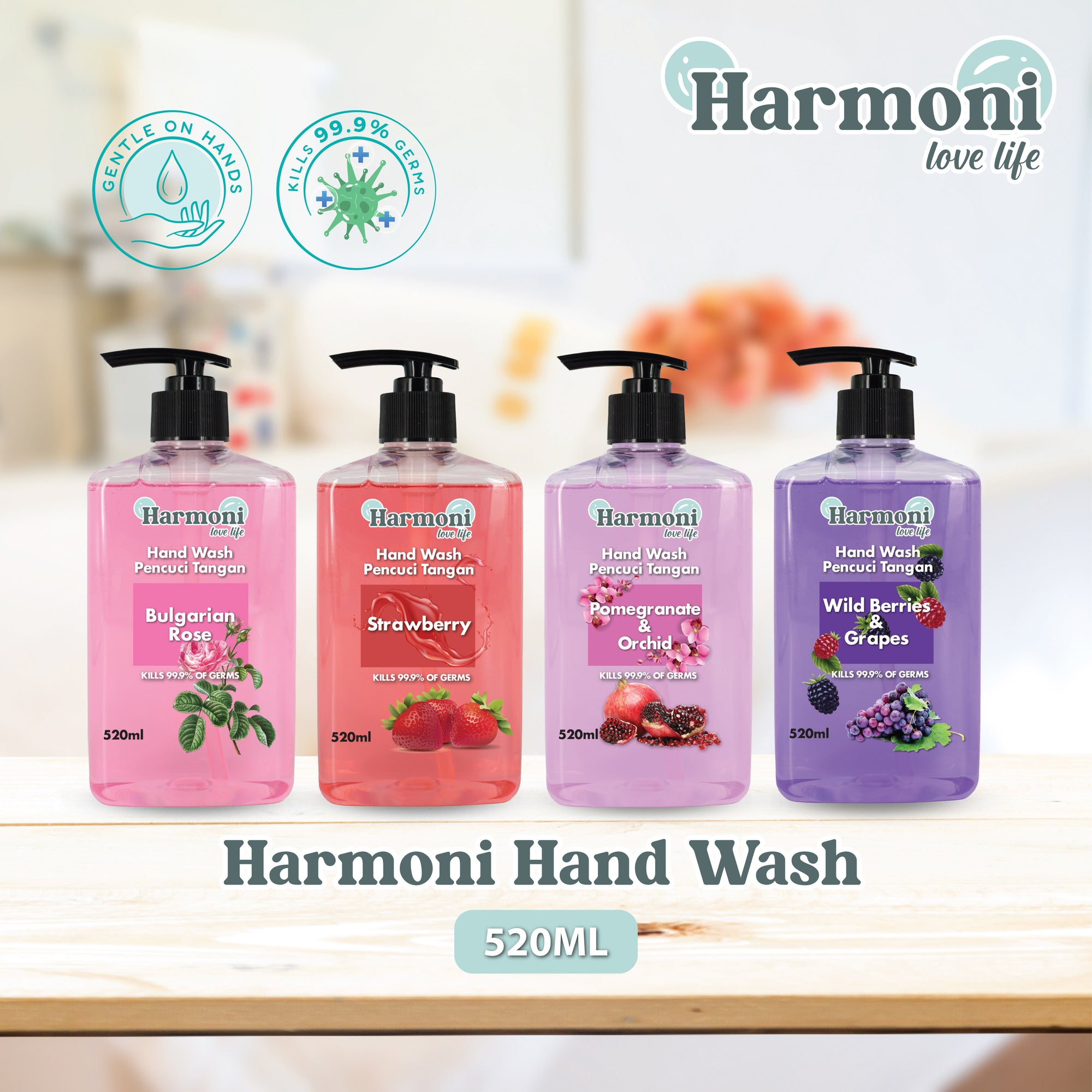 Harmoni Antibacterial Handwash (520ml)