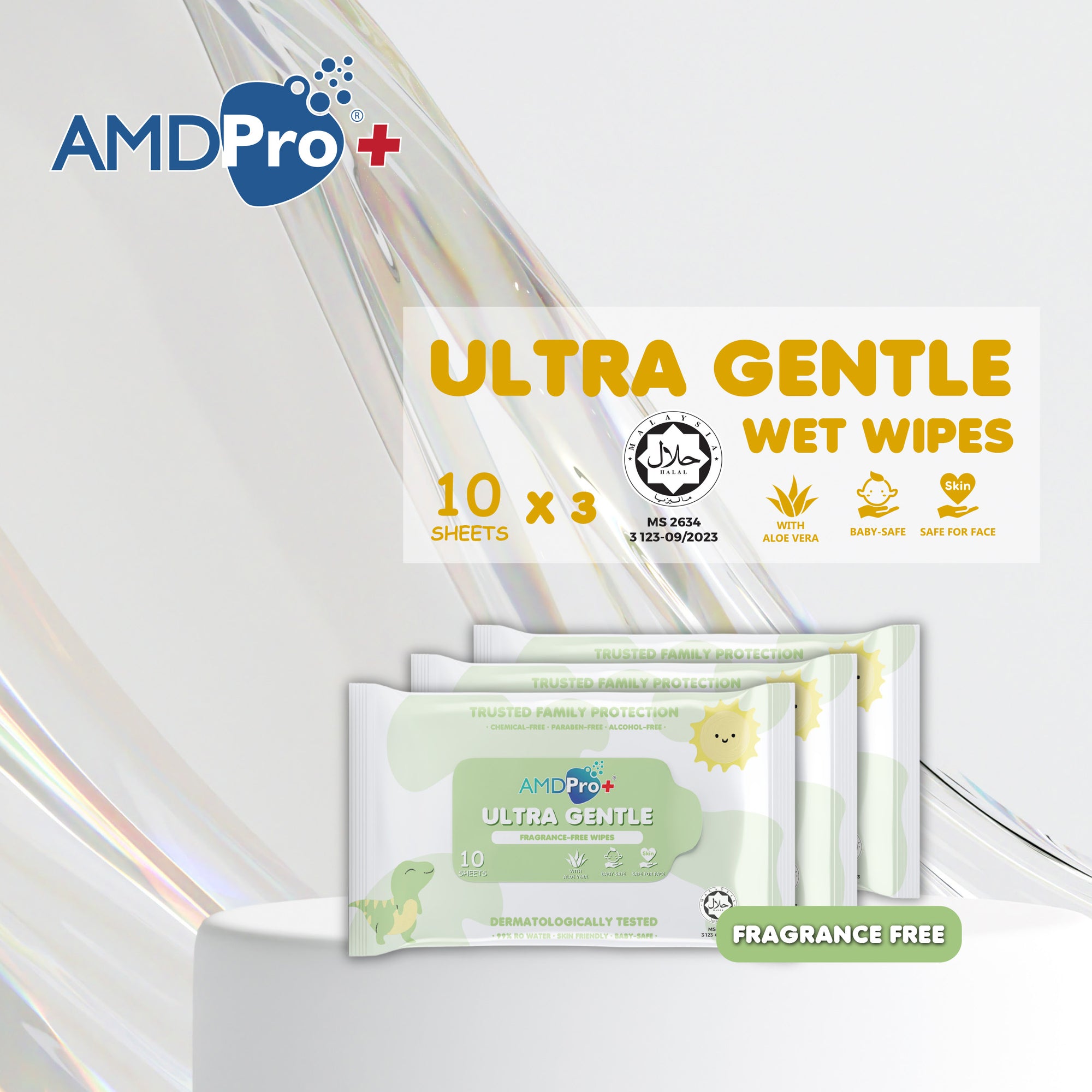 AMDPro+ Ultra Gentle Baby Wipes (10s*3)