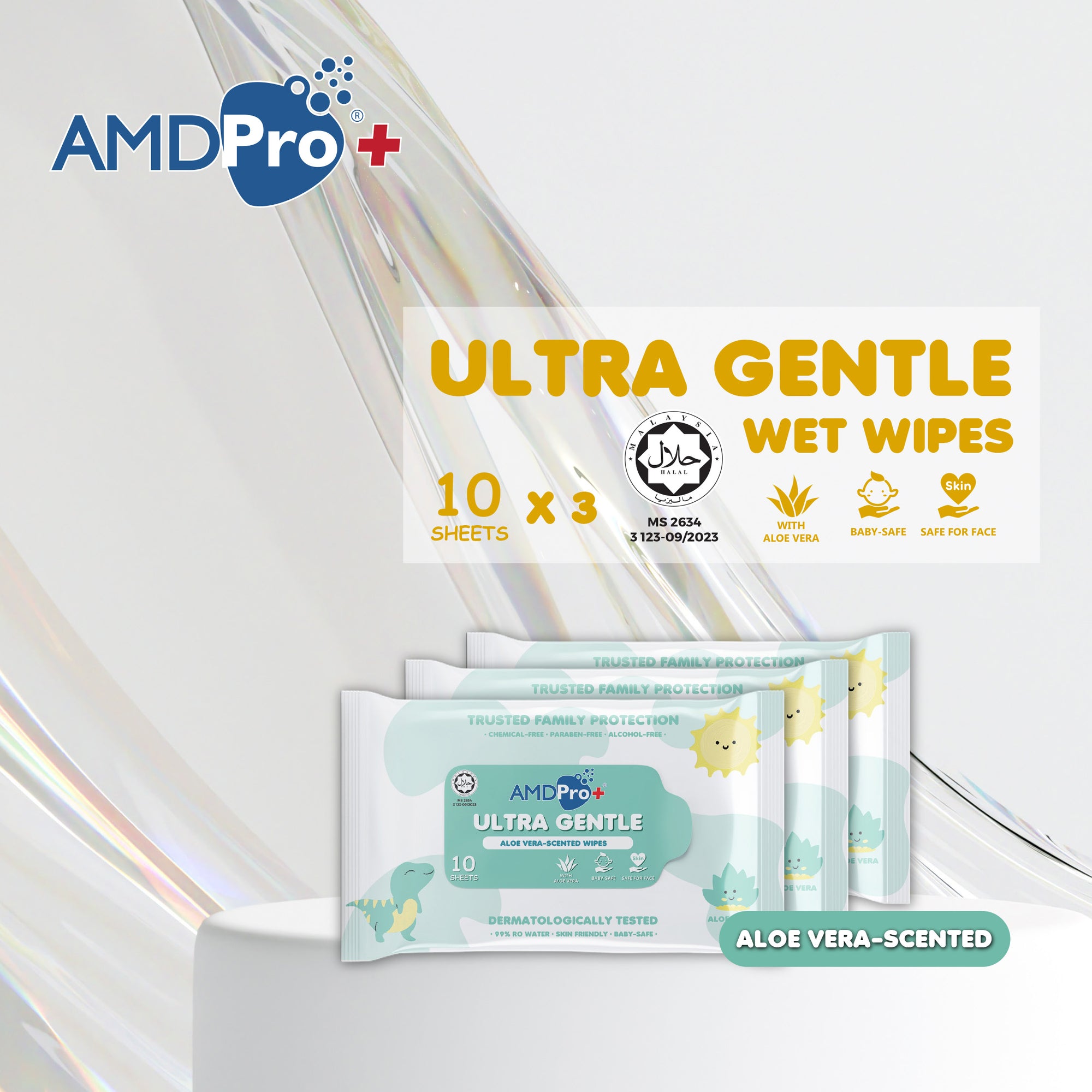 AMDPro+ Ultra Gentle Baby Wipes (10s*3)