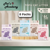 [Carton] Pet's Academy Tofu Cat Litter (6L/2.5kg) 1.5mm Ultra Thin (8 Packs)