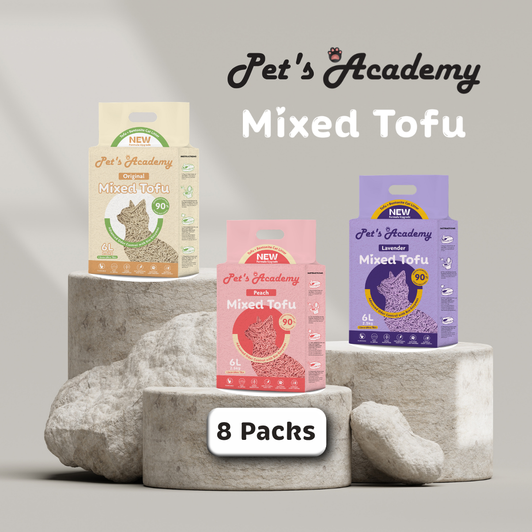 [Carton] Pet's Academy Tofu x Bentonite Cat Litter (6L/2.5kg) 1.5mm Ultra Thin (8 Packs)