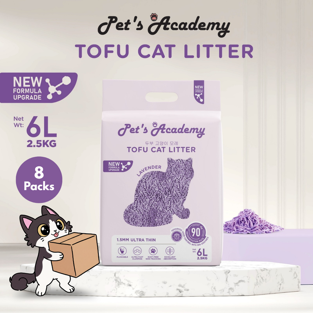 [Carton] Pet's Academy Tofu Cat Litter (6L/2.5kg) 1.5mm Ultra Thin (8 Packs)