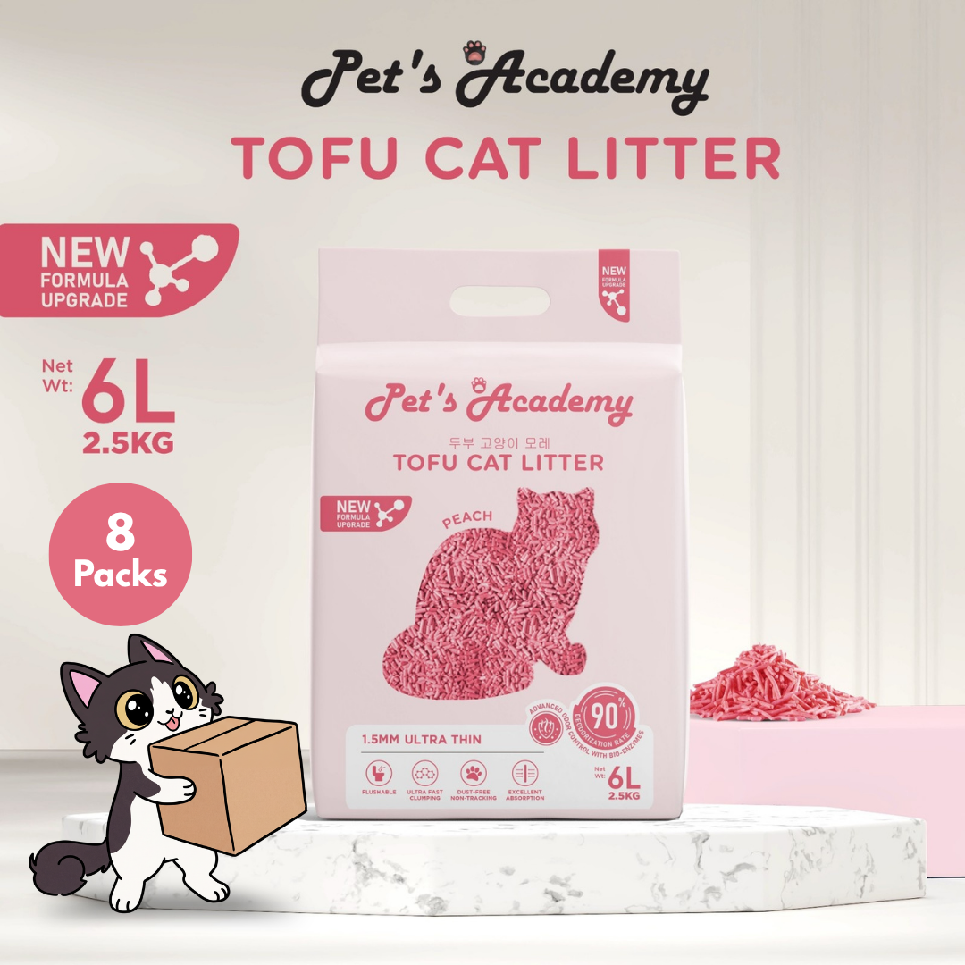 [Carton] Pet's Academy Tofu Cat Litter (6L/2.5kg) 1.5mm Ultra Thin (8 Packs)