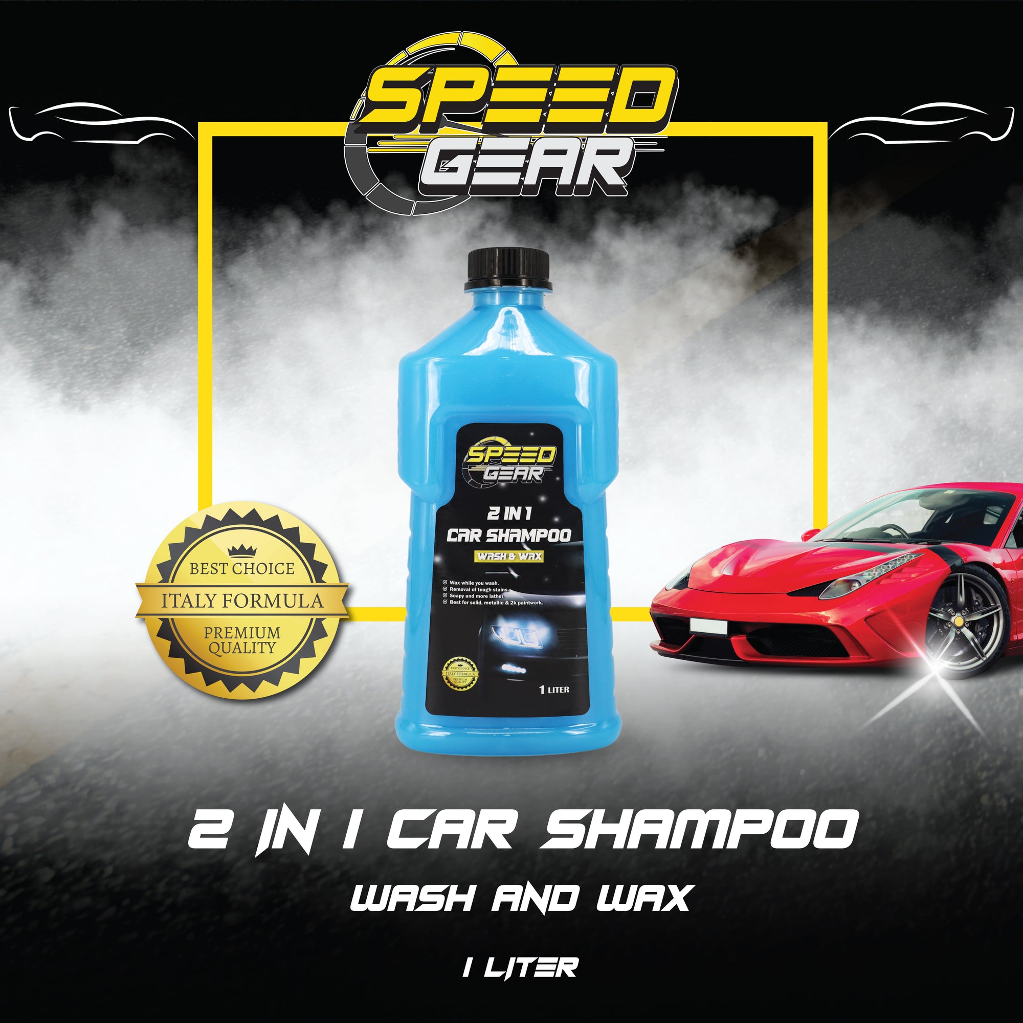 Speed Gear Car Shampoo - Wash & Wax (1L)