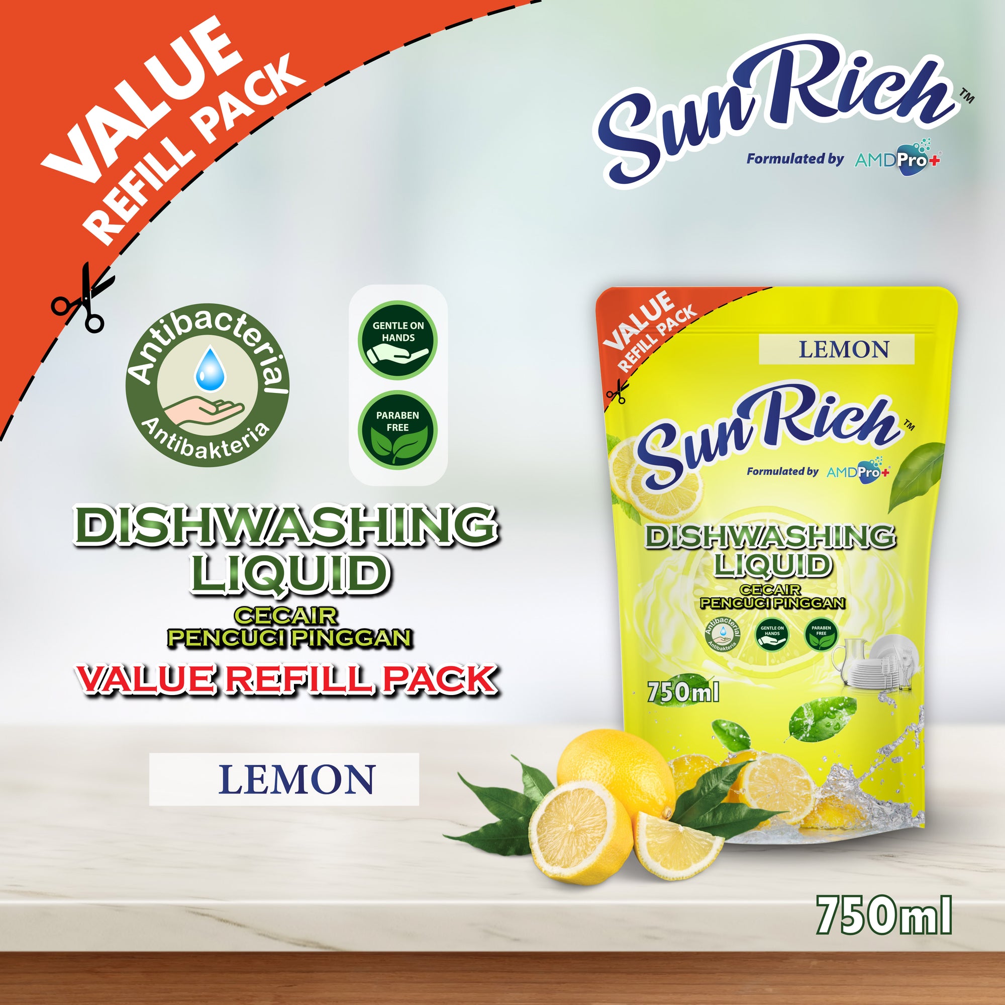 SunRich Dishwash Refill Pack (750ml)