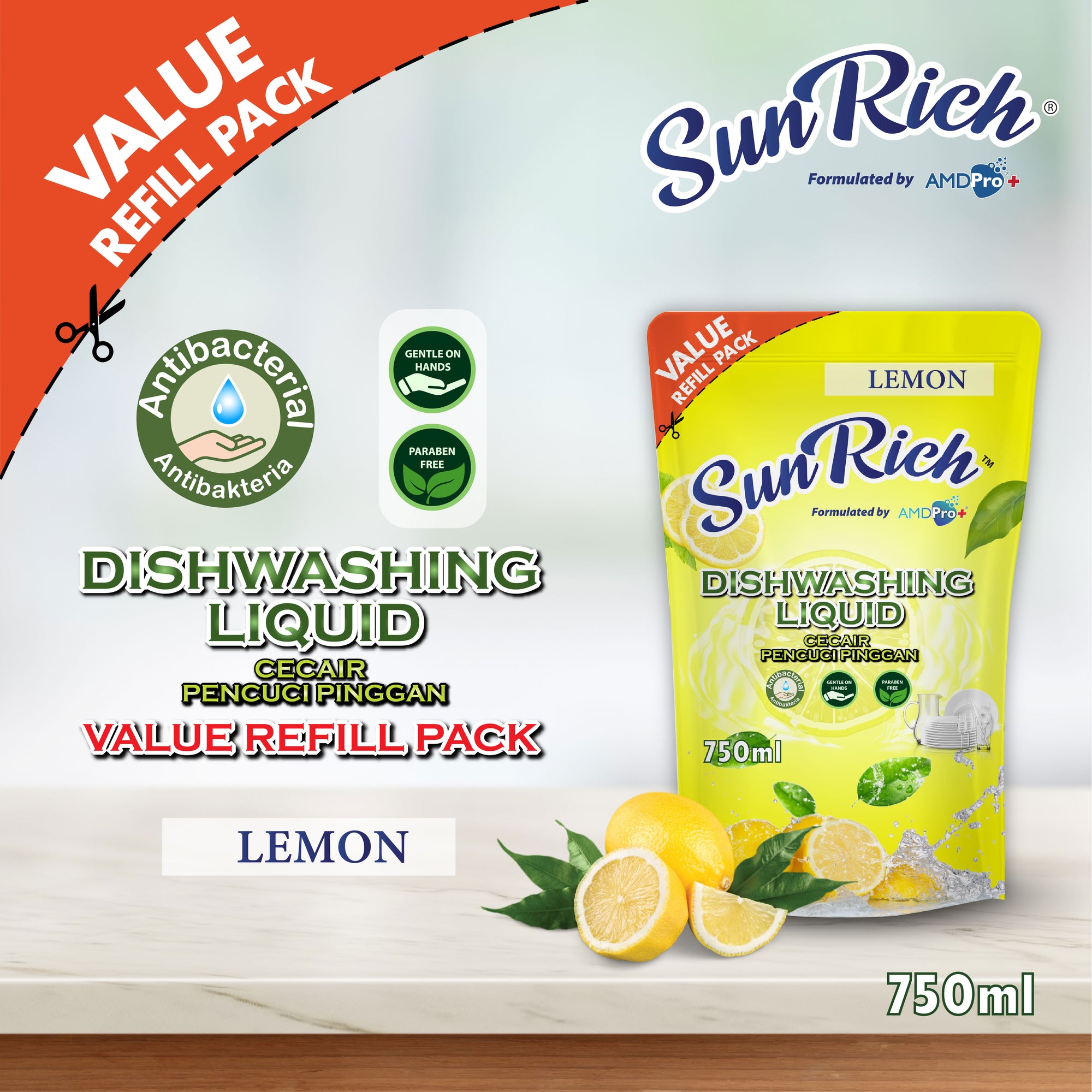 SunRich Dishwash Refill Pack (750ml)